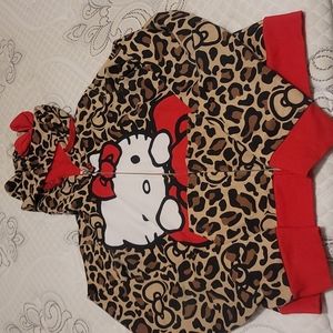Medium cheetah print hello kitty